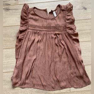 Pink sleeveless blouse